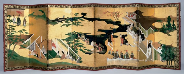 Pair of Eightfold Screens: Scenes from Tale of Genji
